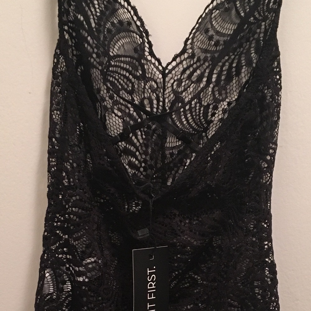 Black Lace Bodysuit with Adjustable Straps